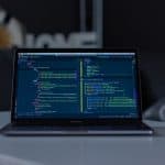 lines of code on laptop